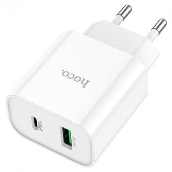 Зарядний пристрій HOCO C80A Plus Type-C 20W + USB-A 18W Білий 209-00102 фото