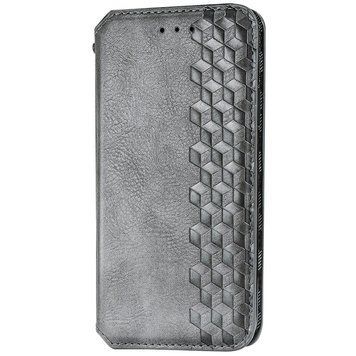 Кожаный чехол-книжка GETMAN Cubic для Xiaomi Redmi 9A Серый 555-01966 фото