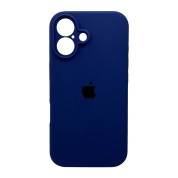 Силиконовый чехол с закрытой камерой для iPhone 16 Navy Blue 666-05457 фото