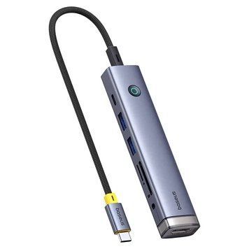 USB-хаб Baseus UltraJoy Series 7-Port HUB AIR Space Grey (Type-C to HDMI4K@60Hz*1+USB3.0*2+PD*1+SD/TF3.0*1+3.5mm*1) B00052803811-02 фото