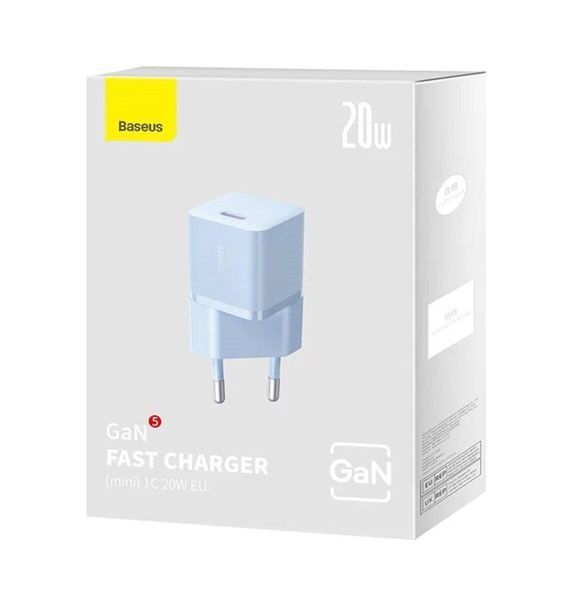 Мережевий зарядний пристрій Baseus GaN5 Fast Charger(mini) 1C 20W EU Blue 656-01299 фото
