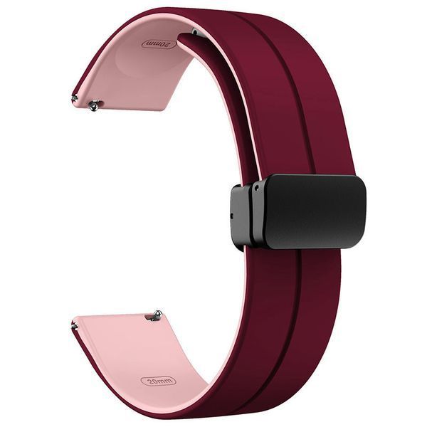 Силіконовий ремінець Classy для Smart Watch 20mm Plum / Pink 212-01473 фото