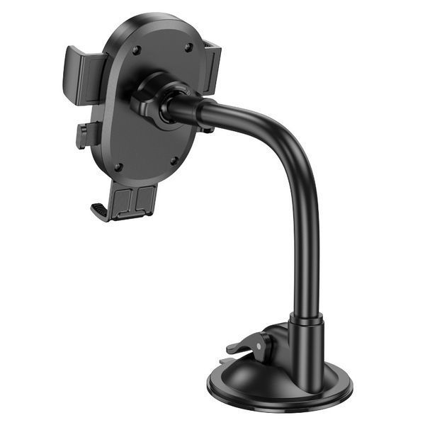 Автодержатель для телефона HOCO H20 Mighty one-button car holder(windshield) Black 6942007601597 фото