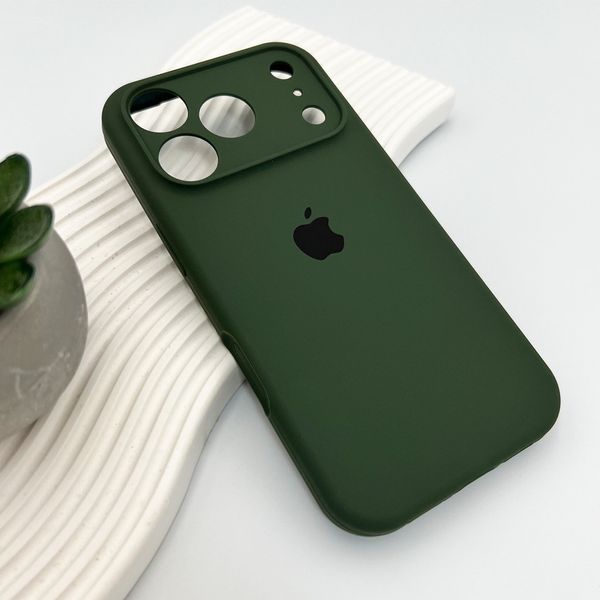 Силиконовый чехол с закрытой камерой для iPhone 17 Pro Dark Green 666-04261 фото