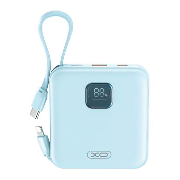 Power Bank XO PR235 22.5W with built-in iP and TYPE-C cable 10000 mAh Серо голубой 656-01506 фото