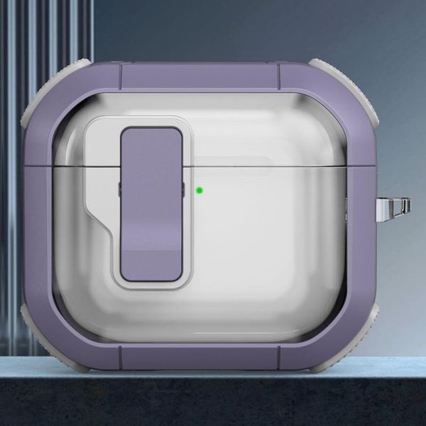 Футляр протиударний Locking Button для навушників Airpods 3 Light Purple 203-00413 фото