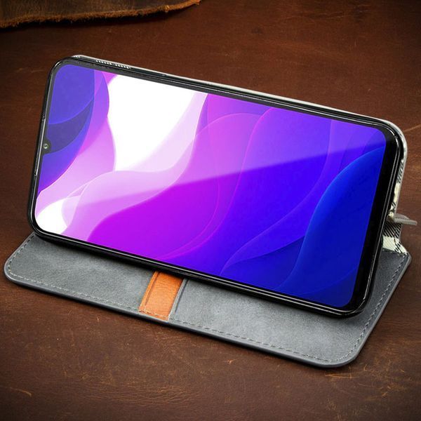 Шкіряний чохол-книжка GETMAN Cubic для Xiaomi Redmi 9A Сірий 555-01966 фото