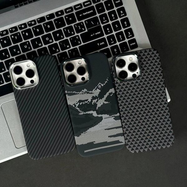 Чехол Elite Carbon Matte BOX Magnetic для iPhone 16 Pro Max Grey White 208-06344 фото