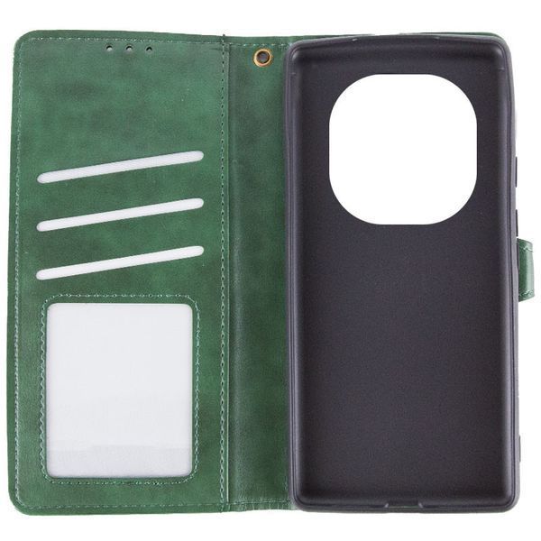 Кожаный чехол-книжка GETMAN Gallant (PU) для Xiaomi Redmi Note 14 Pro 4G Green 777-06193 фото