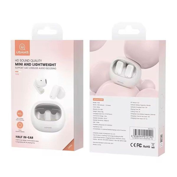 Бездротові навушники Usams US-TD22 TWS Earbuds - TD Series BT5.3 white 656-03910 фото