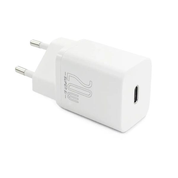 Сетевое зарядное устройство с кабелем Baseus Super Si 1C 20W With Simple Wisdom Data Cable Type-C/iP 1m White TZCCSUP-B02 фото