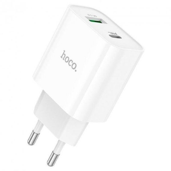 Зарядний пристрій HOCO C80A Plus Type-C 20W + USB-A 18W Білий 209-00102 фото