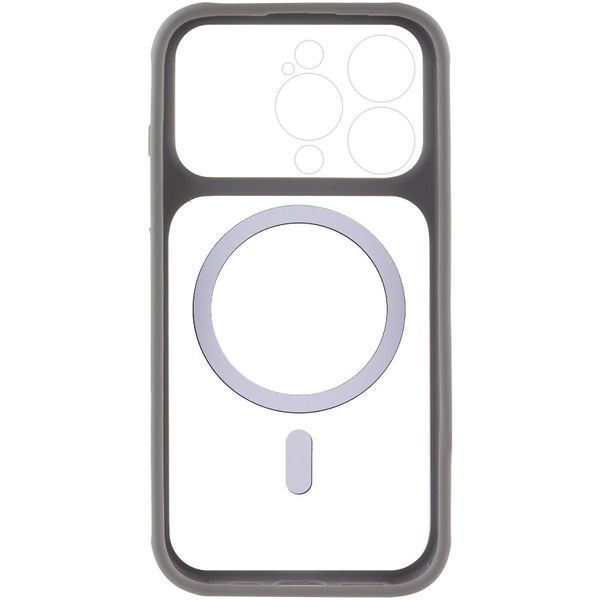 Чохол TPU+PC GETMAN Moon Clear with MagSafe для Apple iPhone 14 Pro (6.1") Grey 656-08438 фото