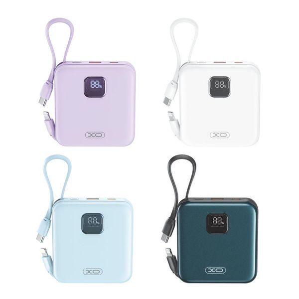 Power Bank XO PR235 22.5W with built-in iP and TYPE-C cable 10000 mAh Серо голубой 656-01506 фото
