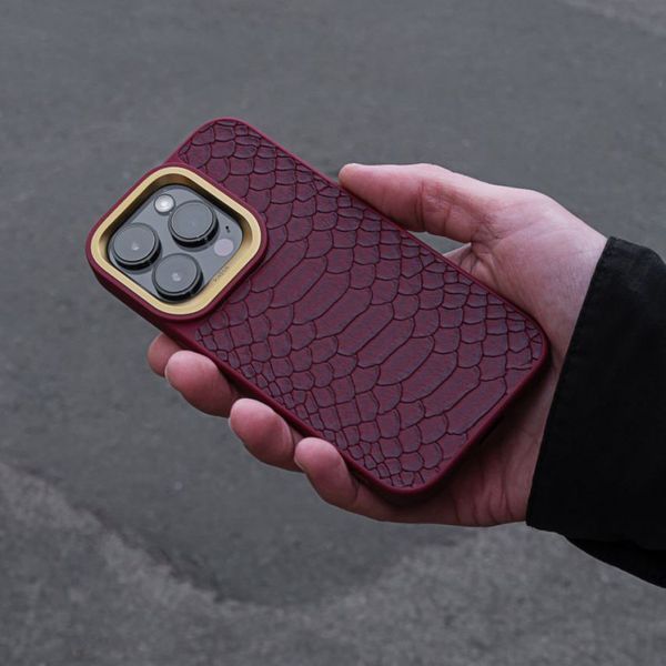 Чехол Kajsa Snake Pattern iPhone 15 Pro Max Olive 656-08112 фото