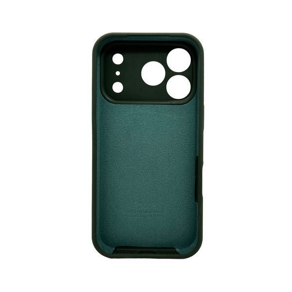 Силиконовый чехол с закрытой камерой для iPhone 17 Pro Dark Green 666-04261 фото