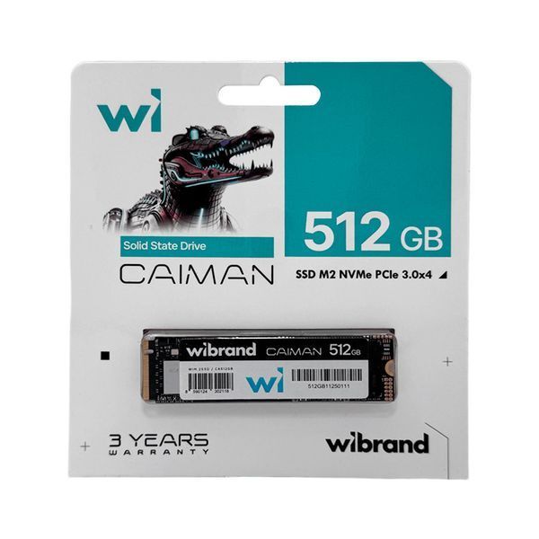 Накопитель SSD M.2 Wibrand Caiman 512GB NVMe 2280 PCIe 3.0 3D NAND WIM.2SSD/CA512GB фото