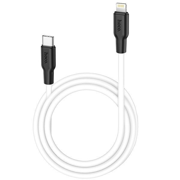 Кабель HOCO X21 Plus Type-C to iP 3A, 20W, 1m, black and white 6931474742162 фото