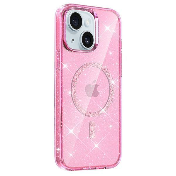 Чехол TPU Eclipse Sparkle (MagFit) для Apple iPhone 15 (6.1") Pink 214-03778 фото