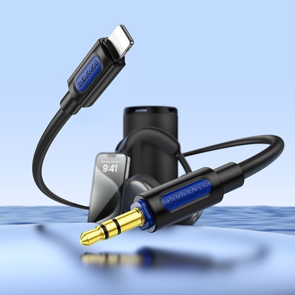 Аудіокабель BOROFONE BL20 True sound silicone digital audio conversion cable iP Black 6941991114397 фото