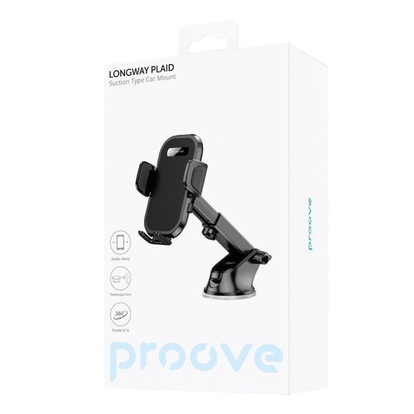 Автодержатель Proove Longway Plaid Suction Type Car Mount black 656-02636 фото