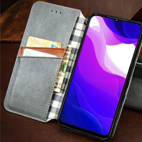 Шкіряний чохол-книжка GETMAN Cubic для Xiaomi Redmi 9A Сірий 555-01966 фото