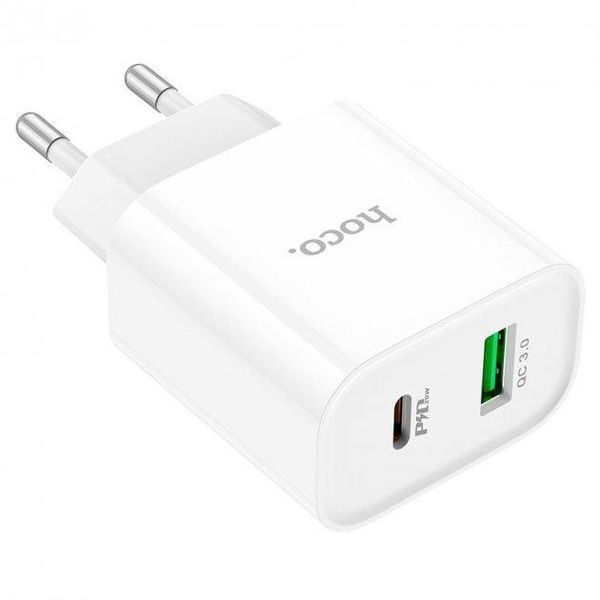 Зарядний пристрій HOCO C80A Plus Type-C 20W + USB-A 18W Білий 209-00102 фото