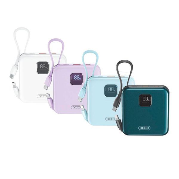 Power Bank XO PR235 22.5W with built-in iP and TYPE-C cable 10000 mAh Серо голубой 656-01506 фото