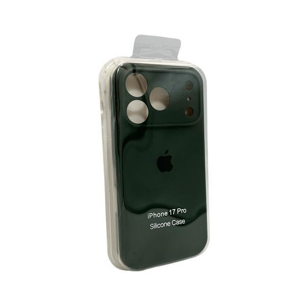 Силиконовый чехол с закрытой камерой для iPhone 17 Pro Dark Green 666-04261 фото