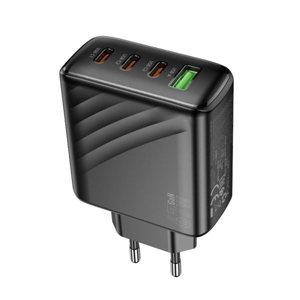 Сетевое зарядное устройство HOCO CS27A Supply PD67W (3C1A) charger (EU) Black 656-01365 фото