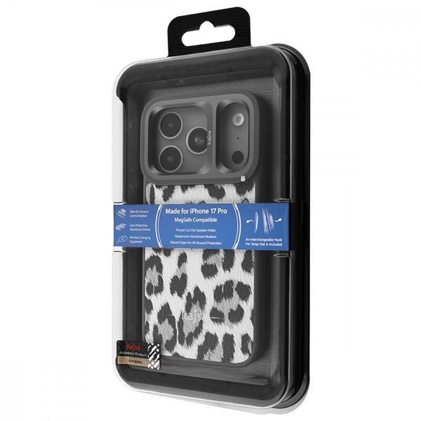 Чехол Kajsa Leopard Pattern with Magnetic Ring iPhone 17 Pro Black 656-08212 фото
