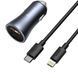 Автомобильное зарядное устройство Baseus Golden Contactor Pro Dual Car Charger U+C 40W (With Cable Type-C/ iP 1m) Dark Grey TZCCJD-B0G фото 1