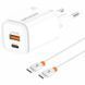 Мережевий зарядний пристрій Amaya E48D PD33W+QC3.0 (1USB-A/1C) + кабель Type-C to Type-C white 656-08062 фото 1
