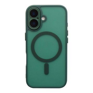 Чохол TPU+PC Magnetic Matte Camera Lens with Magsafe для iPhone 16 Dark Green 757-00334 фото