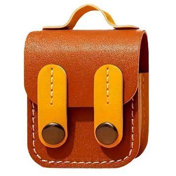 Кожаный футляр Briefcase для наушников AirPods 1/2 Yellow 203-00390 фото