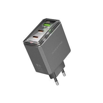 Мережевий зарядний пристрій BOROFONE BAS34A Treasure PD65W(2C1A) charger(EU) Black 656-01335 фото
