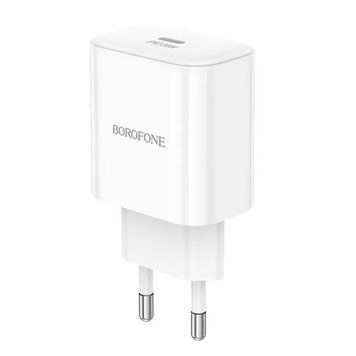 Мережевий зарядний пристрій BOROFONE BA81A single port PD20W charger(EU) White 6941991108181 фото