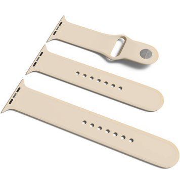 Силіконовий ремінець для Apple Watch Sport Band 38/40/41/42mm(ser.10) (S/M & M/L) 3pcs Antique White 212-01196 фото
