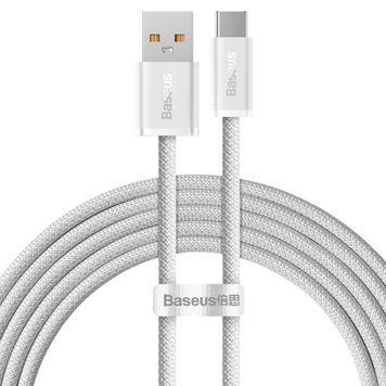 Кабель Baseus Dynamic Series Fast Charging Data Cable USB to Type-C 100W 1m White CALD000602 фото