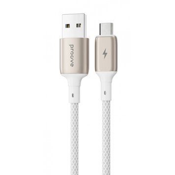 Кабель Proove Dense Metal USB до Micro USB 2.4A (1m) white 656-02563 фото