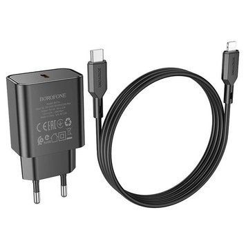 Комплект швидкого заряджання для iPhone Borofone BA71A Type-C to Lightning PD20W Чорний 209-00248 фото