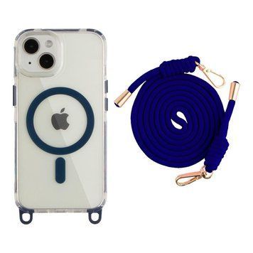 Чехол TPU+PC LanyardCase with MagSafe для iPhone 13/14 Indigo Blue 214-03126 фото