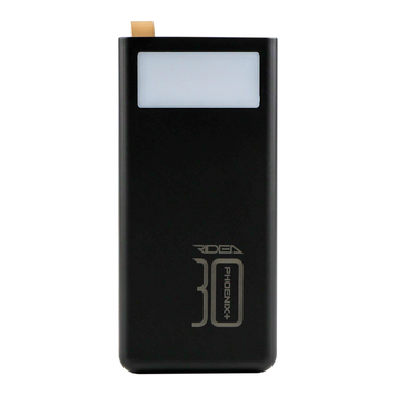Power Bank Ridea RP-D30L+ Phoenix30+ PD/QC 3.0 20W digital display + lamp 30000 mAh Black 216-00190 фото
