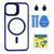 Чехол TPU+PC+Metal Stand Case with MagSafe and Camera Lenses для iPhone 13 Dark Blue 214-03694 фото