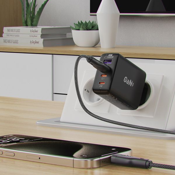 Кабель ACEFAST C8-04 USB-A to USB-C charging data cable 1.2 м Black 6974316282693 фото