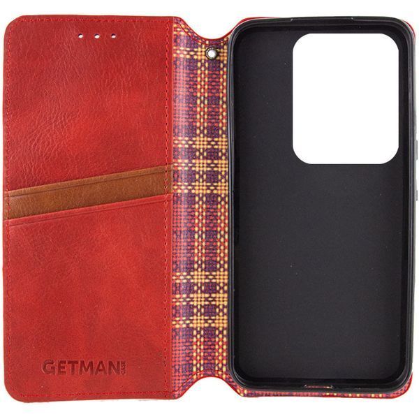 Кожаный чехол-книжка GETMAN Cubic для Xiaomi Redmi Note 13 4G Красный 555-01689 фото