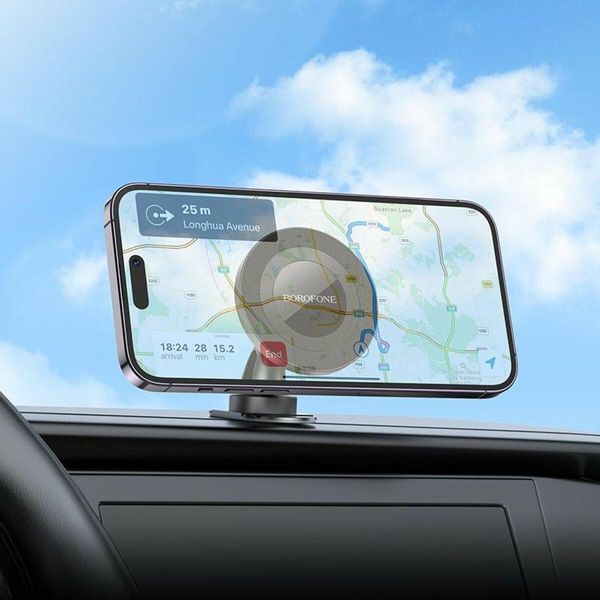 Держатель для мобильного BOROFONE BH91 Ring magnetic car holder(center console) Black 656-00464 фото