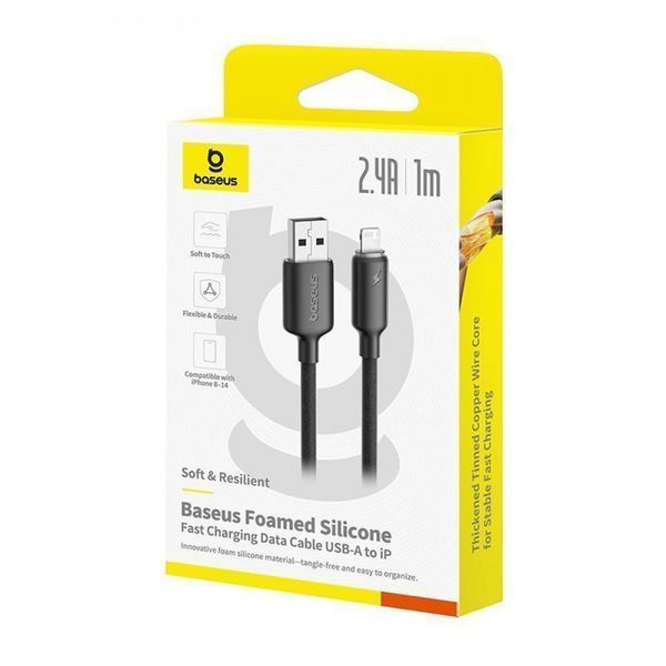 Кабель Baseus Foamed Silicone Fast Charging Lightning 2.4A (1m) White E0426901 фото