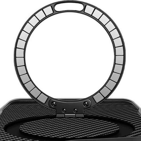 TPU+PC чохол Metal Buttons with MagSafe Carbon Ring для Apple iPhone 17 Pro (6.3") Black 777-08101 фото