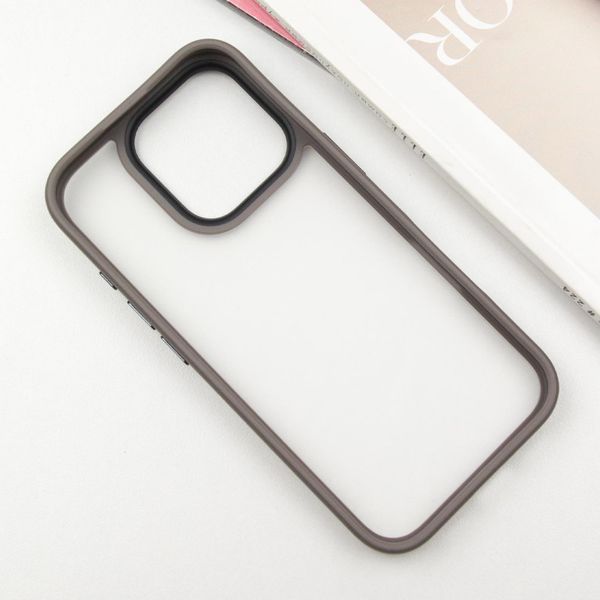 TPU+PC чохол Metal Buttons для Apple iPhone 16 Pro (6.3") Сірий 777-08246 фото